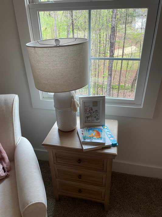 Three Drawer Wood Nightstand