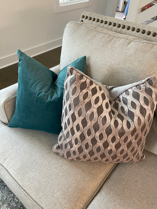 Teal Velvet Pillows - Set of 2