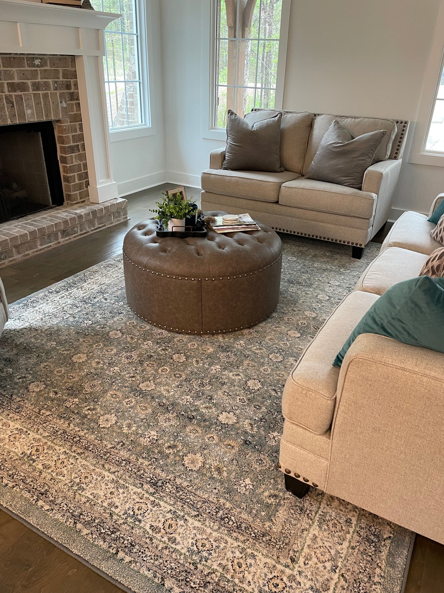 Brown Leather Coffee Table