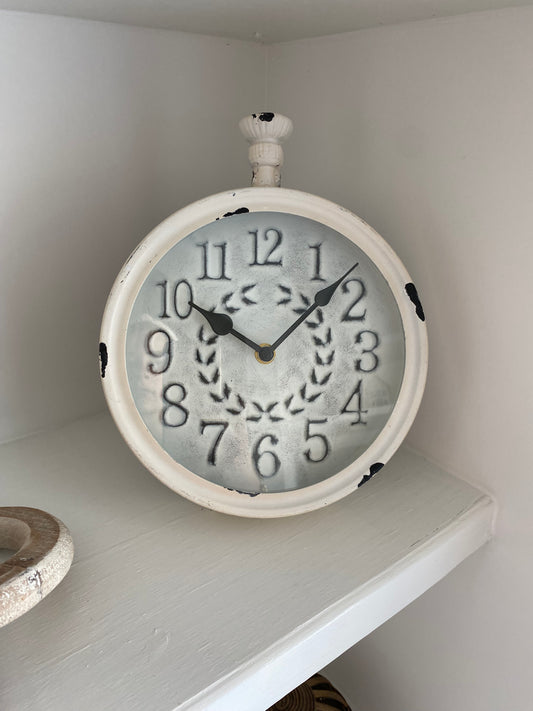 White Rustic Clock