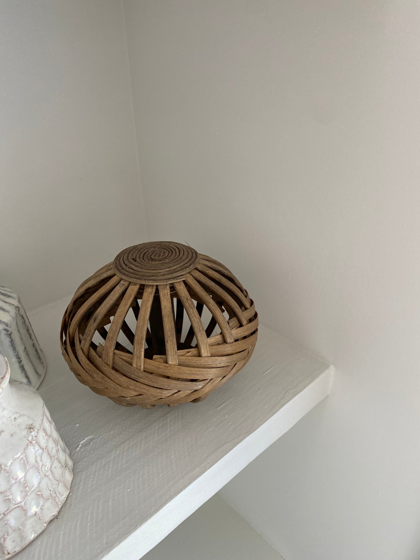 Woven Wooden Sphere Decor