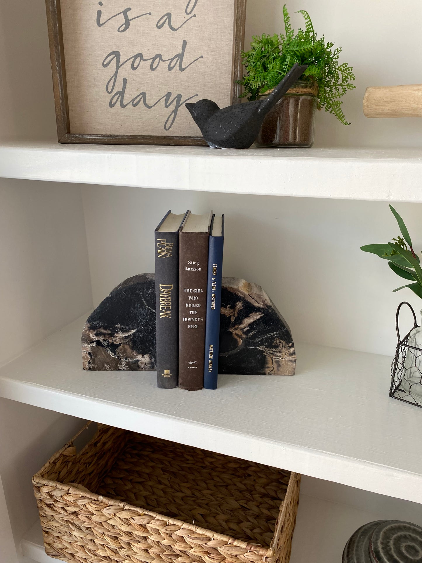 Black Marble Bookends - Set of 2