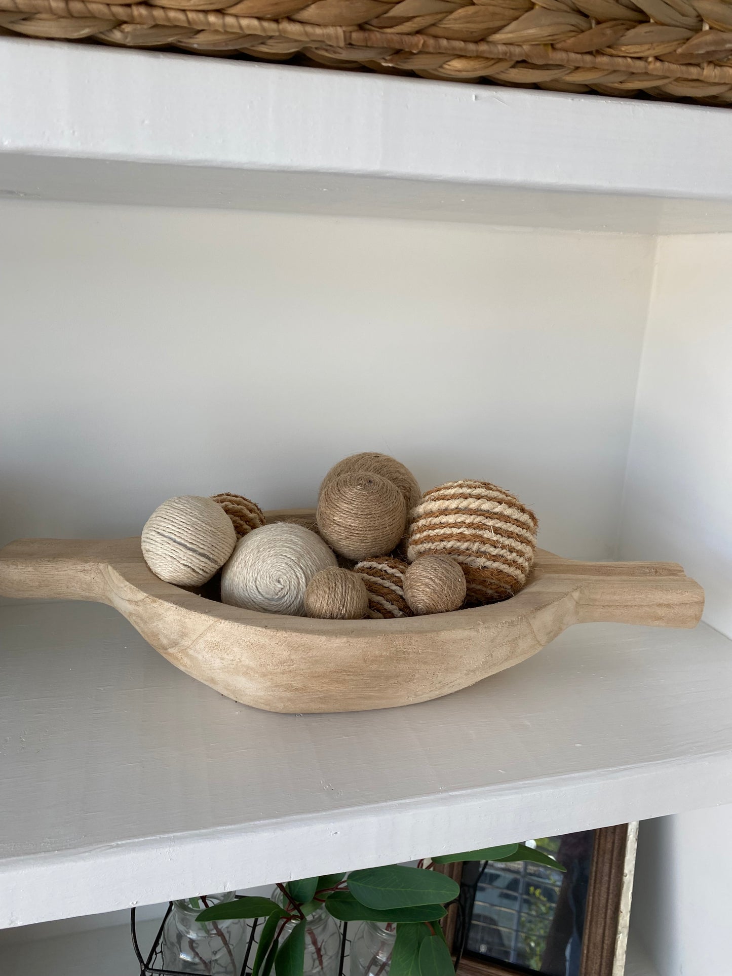 Wood Dough Bowl with Filler