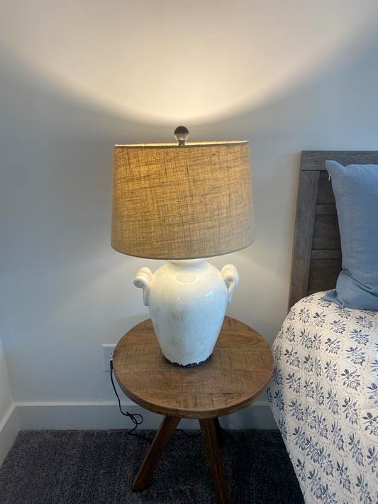 White Bedside Lamp - Set of 2