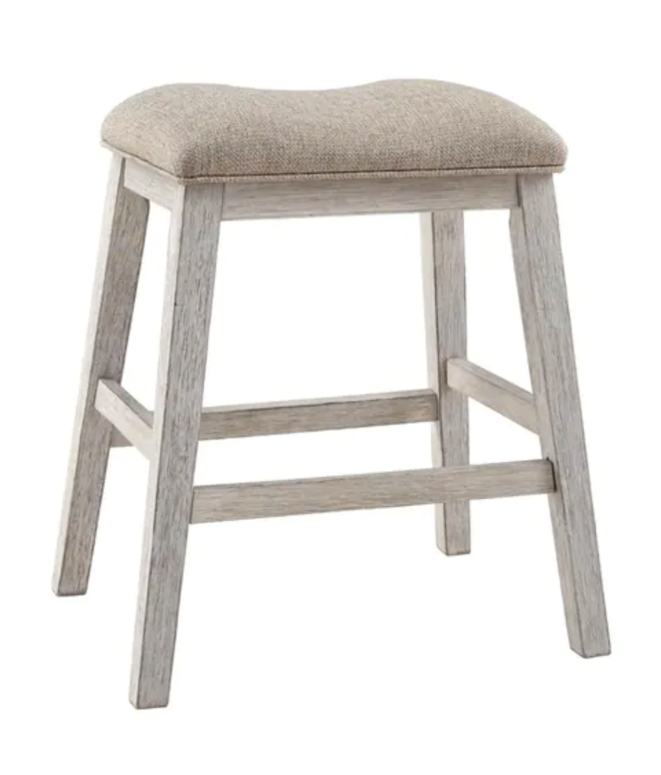 Backless Cream Counter Stools - Set of 2