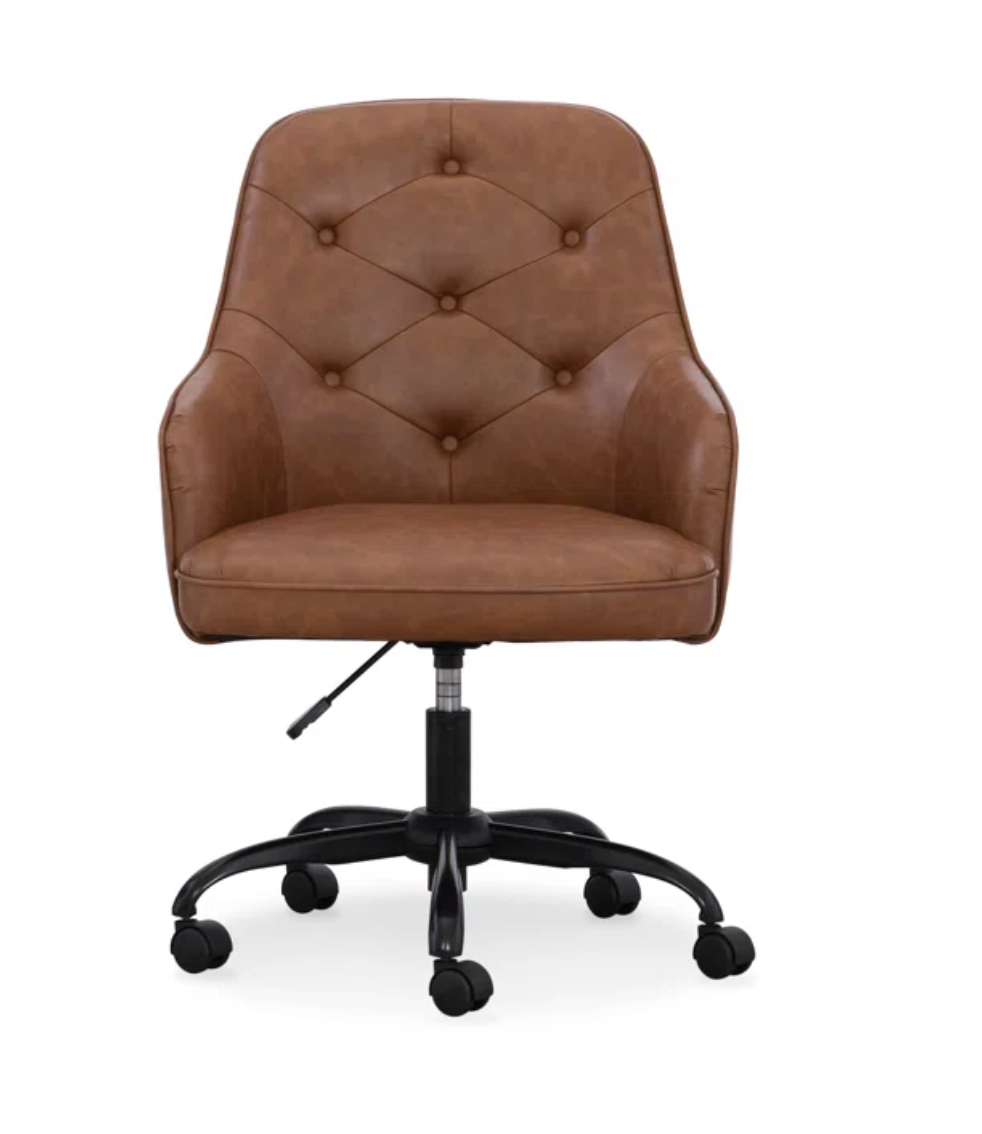 Ada Cga3d R Ada Swivel Brown Leather Office Chair – Furnish