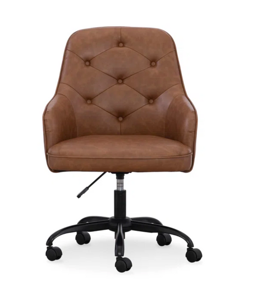 Ada Swivel Brown Leather Office Chair