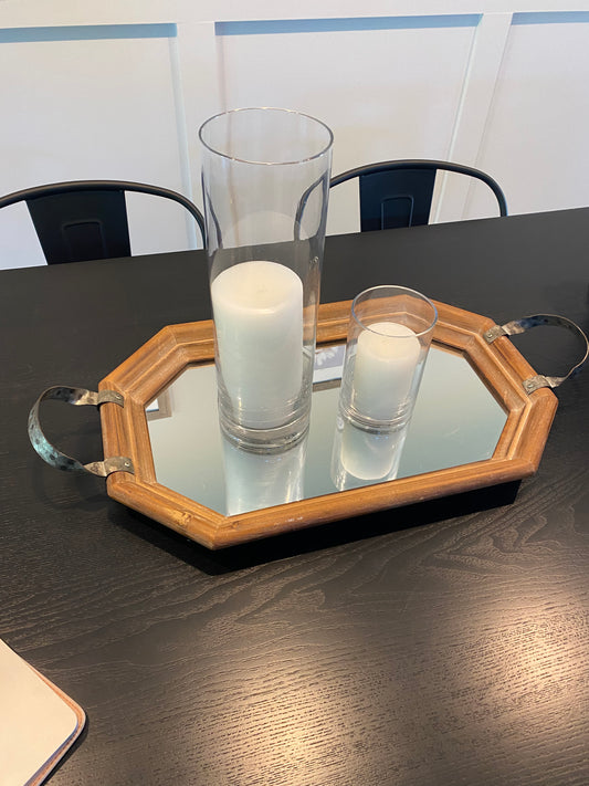 Mirrored Handled Tray